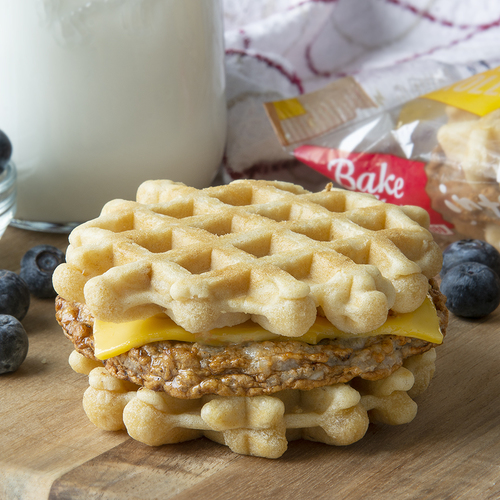 Sandwich, Maple Waffle, WG, Chicken Sausage & Cheese, IW (6744)