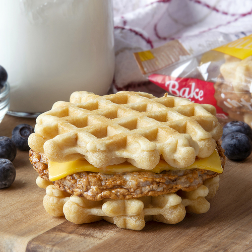 Sandwich, Maple Waffle, WG, Chicken Sausage & Cheese, IW (6744)