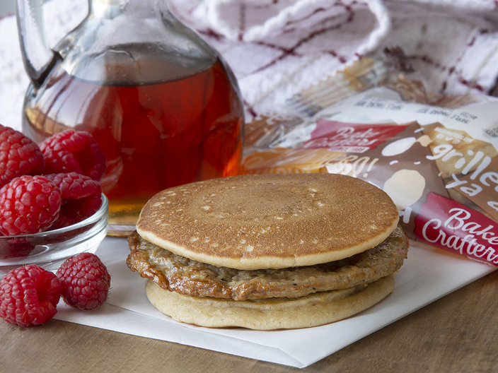 INACTIVE Sandwich, Maple Pancake, WG, Beef Sausage, IW, Commodity (6735)