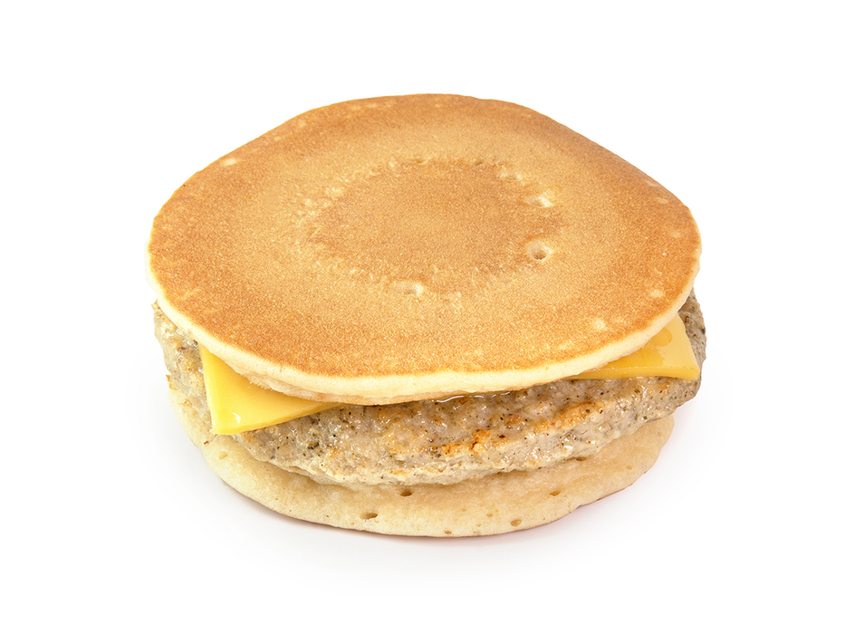 Sandwich, Maple Pancake, WG, Chicken Sausage & Cheese, IW (#9126)